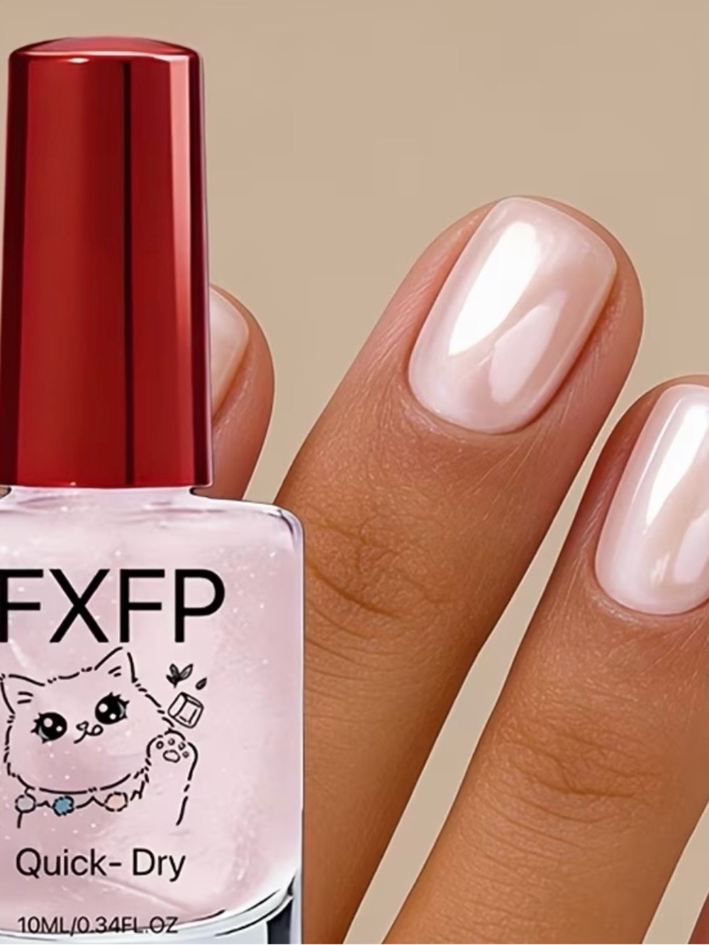 FXFP Quick-Dry Pink Mother-Of-Pearl- Nail Polish